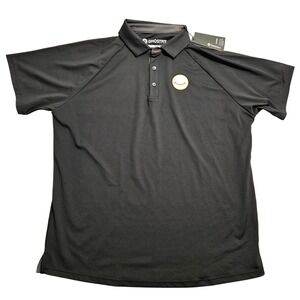 Ghostfit Player Polo Mens XL Black Short Sleeve Smiley Golf Graphic Activewear